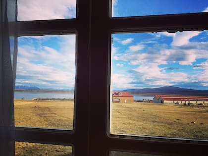La vista desde la casita donde vivieron en Puerto Natales.