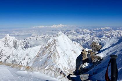 La vista desde la cumbre del Kanchenjunga a más de 8500 metros