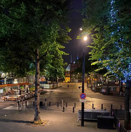La vista desde la ventana de la oficina donde trabaja en La Haya