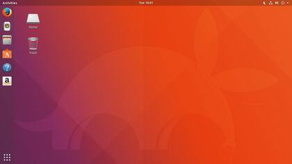 La vista inicial del nuevo Ubuntu 17.10