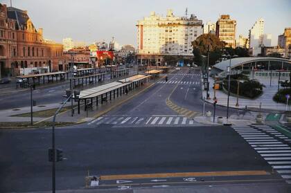 La zona de Constitución vacía por el paro