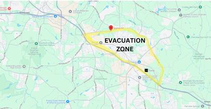 La zona de evacuación cerca de Atlanta.