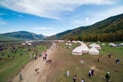 La zona de yutras en la ciudad que se arma durante los días que duran los juegos.