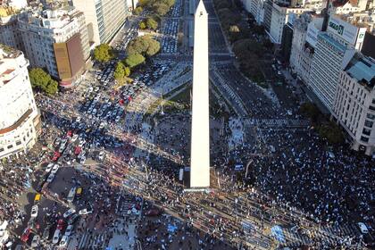 La zona del Obelisco a la hora de inicio de la protesta