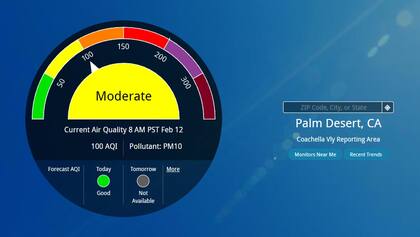 La zona registra un nivel moderado que podría mejorar en las próximas horas
