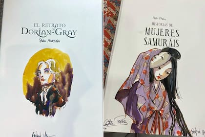 Lacombe hace dedicatorias dibujadas para sus fans, que suelen esperar varias horas para conseguir su particular "firma"