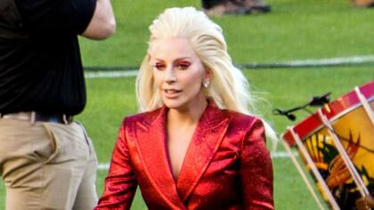 Lady Gaga, en el Super Bowl de 2016, cuando interpretó el himno nacional
