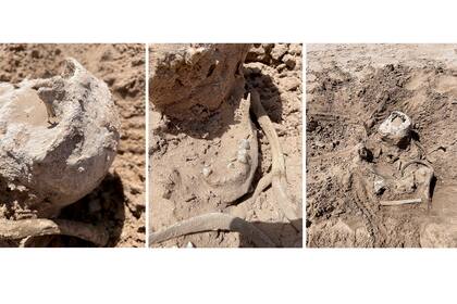 Restos humanos que hallados en un banco de arena que apareció recientemente cuando el lago Mead bajó su nivel de agua 