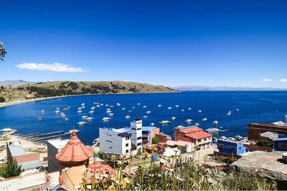 Lago Titicaca en Copacabana, Bolivia