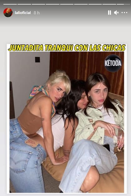 Lali Espósito compartió la postal junto a sus dos colegas, Nathy Peluso y Nicki Nicole, desde Madrid