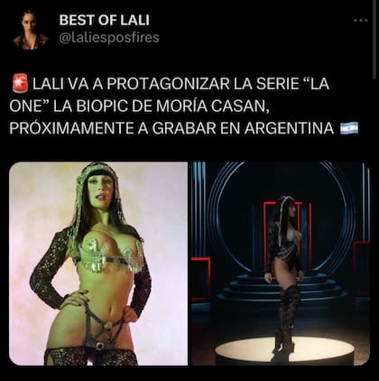 Lali Espósito interpretaría a Moria Casán en su biopic