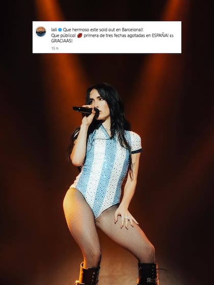 Lali se presentó con localidades agotadas en Barcelona (Foto: Instagram @lali)