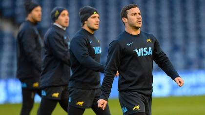 Landajo, Sánchez, Tuculet y Hernández en el Captain''s Run en Murrayfield