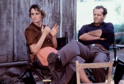 Lange y Jack Nicholson en el set de El cartero llama dos veces