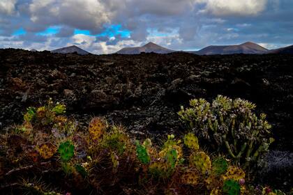 Una vista del Parque Nacional de Timanfaya, cerca de Yaiza, en la isla de Lanzarote en las Islas Canarias