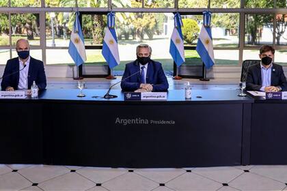 Larreta, Fernández y Kicillof