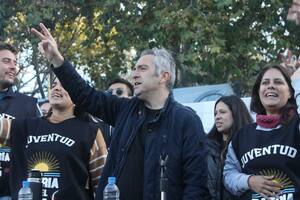 Larroque, en Ensenada, en un plenario de la juventud de La Patria es el Otro, su nueva organización