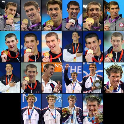 Las 22 medallas olímpicas de Michael Phelps