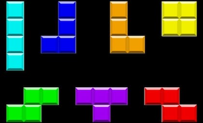 Las 7 formas y colores de Tetris