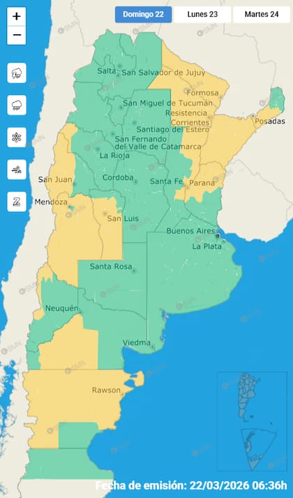 Las alertas del SMN para este domingo.