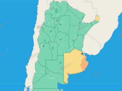 Las alertas emitidas por el SMN para este lunes 23 de junio.