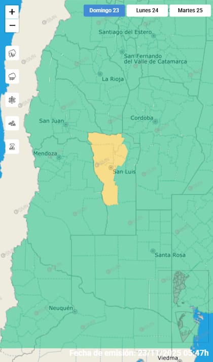 Las alertas para este domingo.