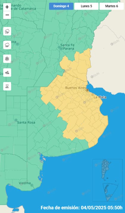 Las alertas para este domingo.