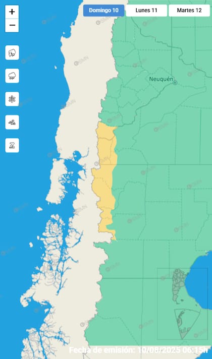 Las alertas para este domingo.