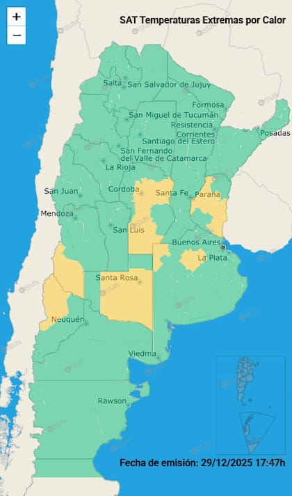 Las alertas por calor para este martes.