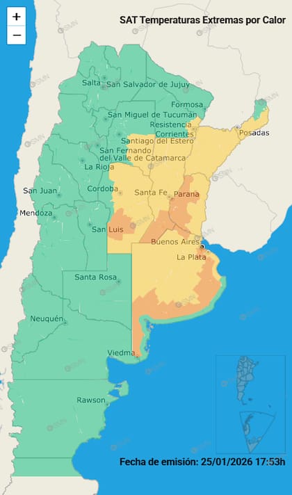 Las alertas por calor para este lunes 26 de enero