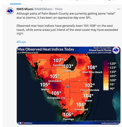 Las alertas por el clima caluroso en el sur de Florida
