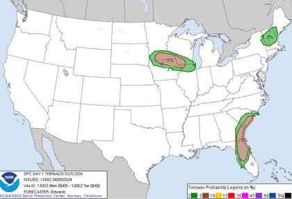 Las alertas por posibles tornados en EE.UU.