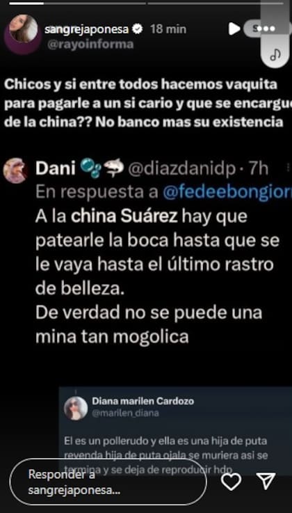 Las amenazas que recibió La China Suárez