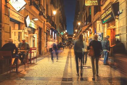 Las antiguas calles del centro de San Sebastián