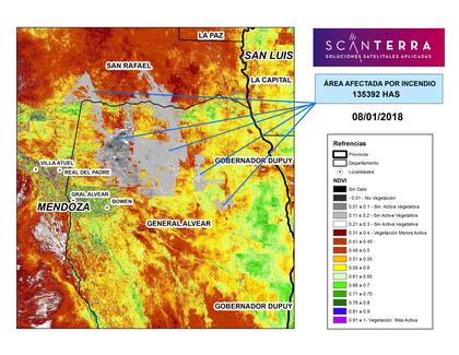 Las áreas afectadas al 8 del actual