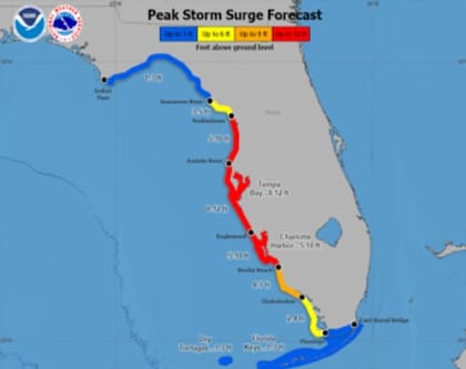 Las áreas costeras de Florida bajo alerta por marejadas ciclónicas
