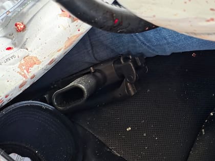 Las armas que hallaron dentro del vehículo de los delincuentes