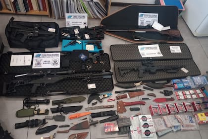 Las armas secuestradas en poder de la organización criminal