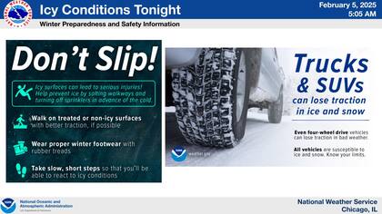 Las autoridades advirtieron a los automovilistas de Chicago ante la llegada de la lluvia helada