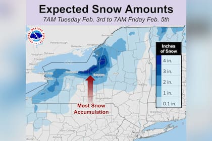 Las autoridades de Nueva York señalaron las zonas con mayor riesgo de acumulación de nieve