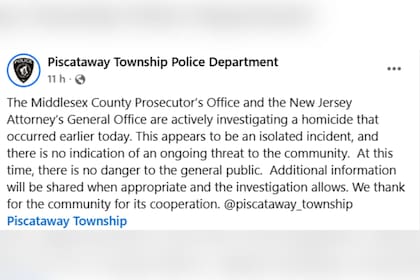 Las autoridades de Piscataway, en Nueva Jersey, informaron que se inició una investigación por el altercado