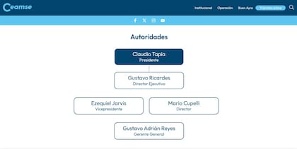 Las autoridades del Ceamse, donde Chiqui Tapia es presidente