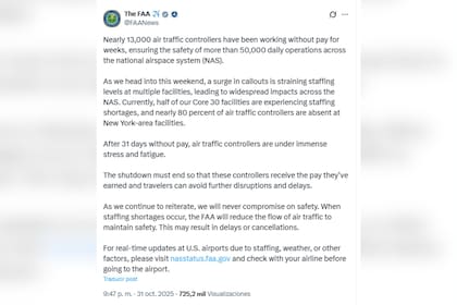 Las autoridades reclamaron la situación de los trabajadores del sector aéreo en EE.UU.