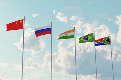 Las banderas de los países miembros de los Brics