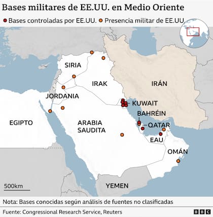 Las bases militares de Estados Unidos en Medio Oriente