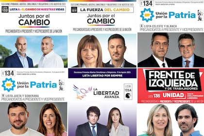 Las boletas de los principales precandidatos a presidente