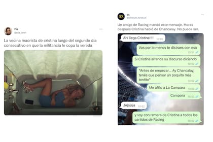 Las bromas sobre las manifestaciones en la casa de Cristina Fernández de Kirchner y la mención a Tomás Chancalay