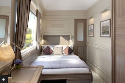 Las cabinas del Belmond Grand Hibernian, tren que atraviesa Irlanda, son cómodas y espaciosas