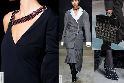 Las cadenas forman parte de la prenda.