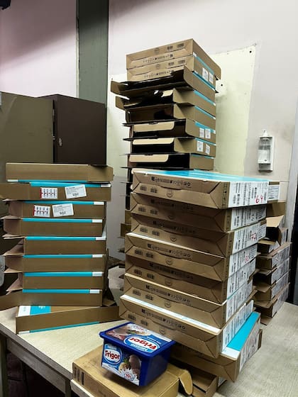 Las cajas con la netbooks secuestradas